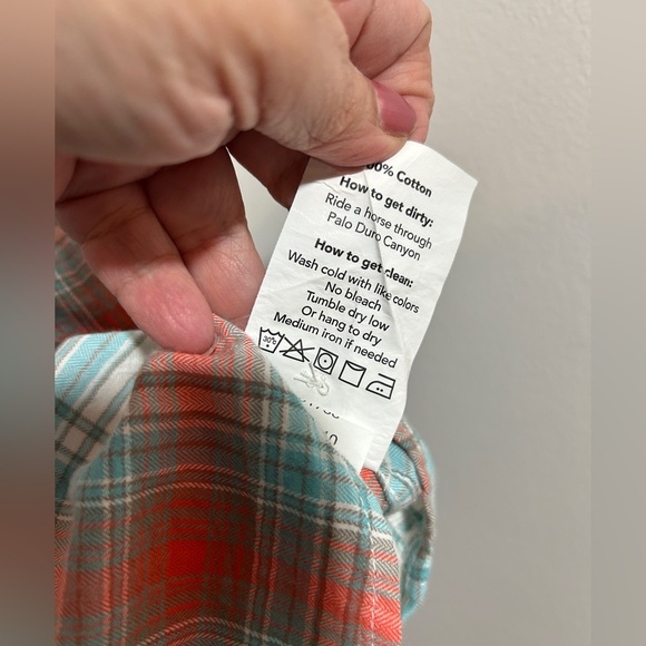 Tecovas Western Red and Blue Plaid Casual Shirt Size S - Picture 6 of 9